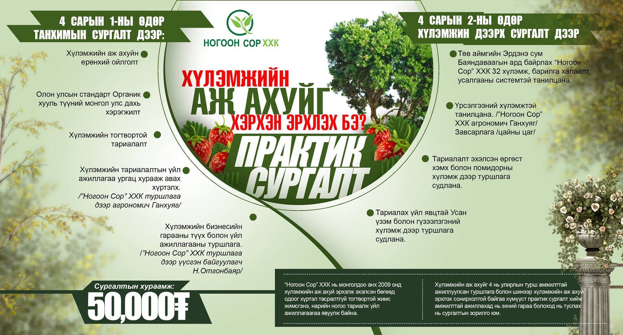  Хүлэмжийн аж ахуй эрхлэх сонирхолтой хүмүүсийн АНХААРАЛД